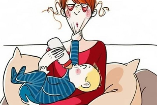 Ilustrații amuzante despre cum e să fii proaspăt mămică