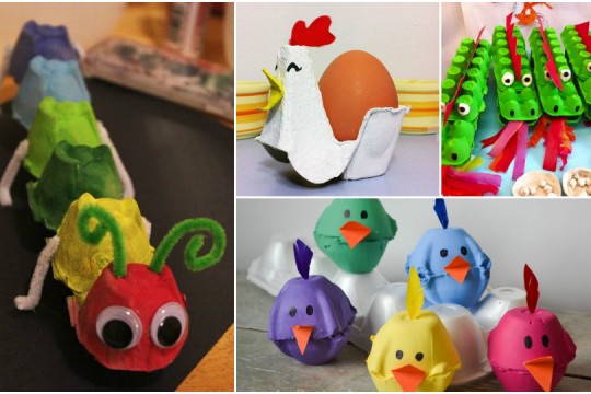 Idei ingenioase de aplicații pentru copii făcute din cofraje de ouă
