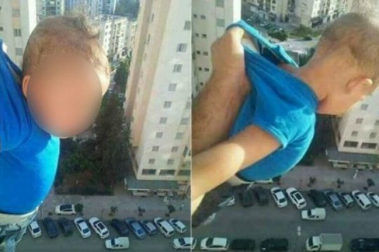 Un tată și-a ținut copilul atârnat la etajul al 15-lea pentru a face o fotografie pe Facebook