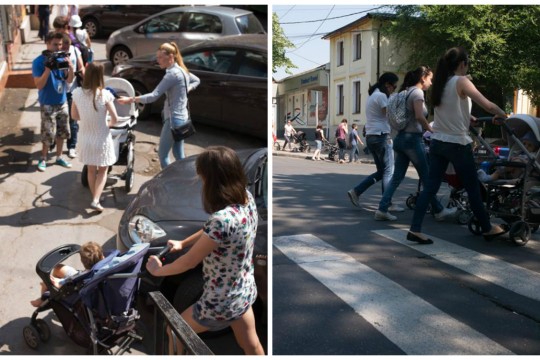 Un grup de mămici cer reabilitarea trotuarelor din Chișinău