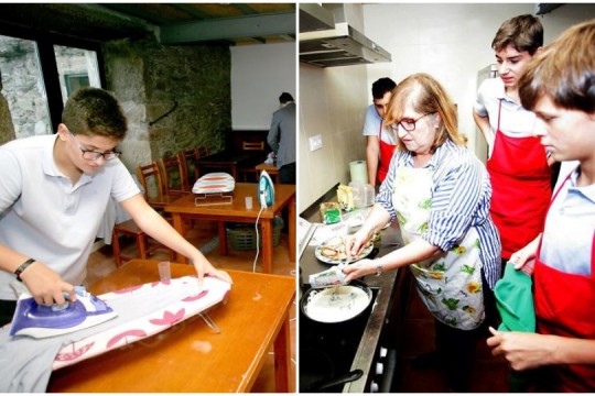 Într-o școală din Spania, băieții sunt învățați să gătească și să calce rufe